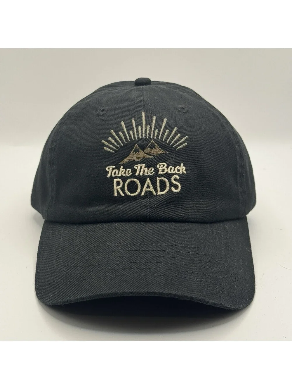 Take The Back Roads Hat Black Curved Brim Snapback Outdoor Hiking Cap